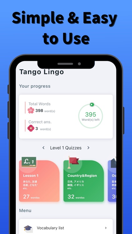 Tango Lingo Japanese Vocab.