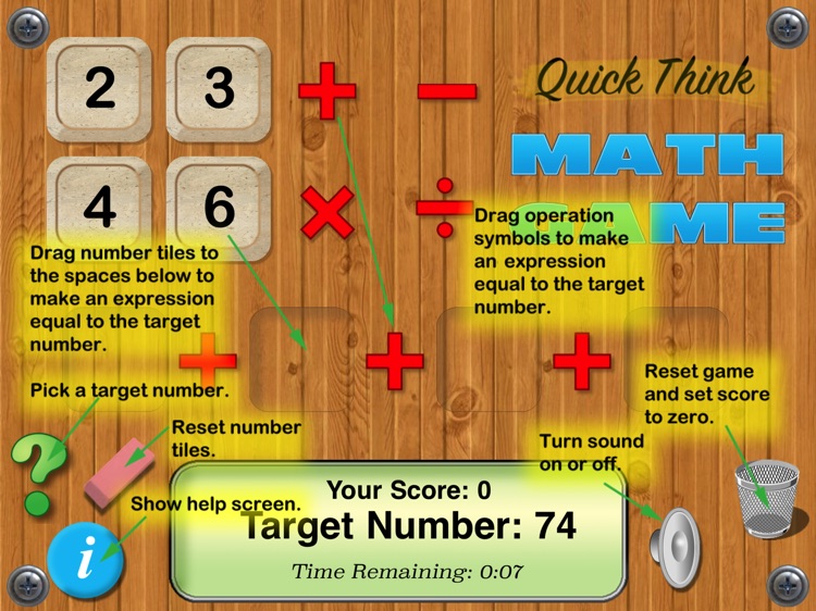 Quick Think Math Game