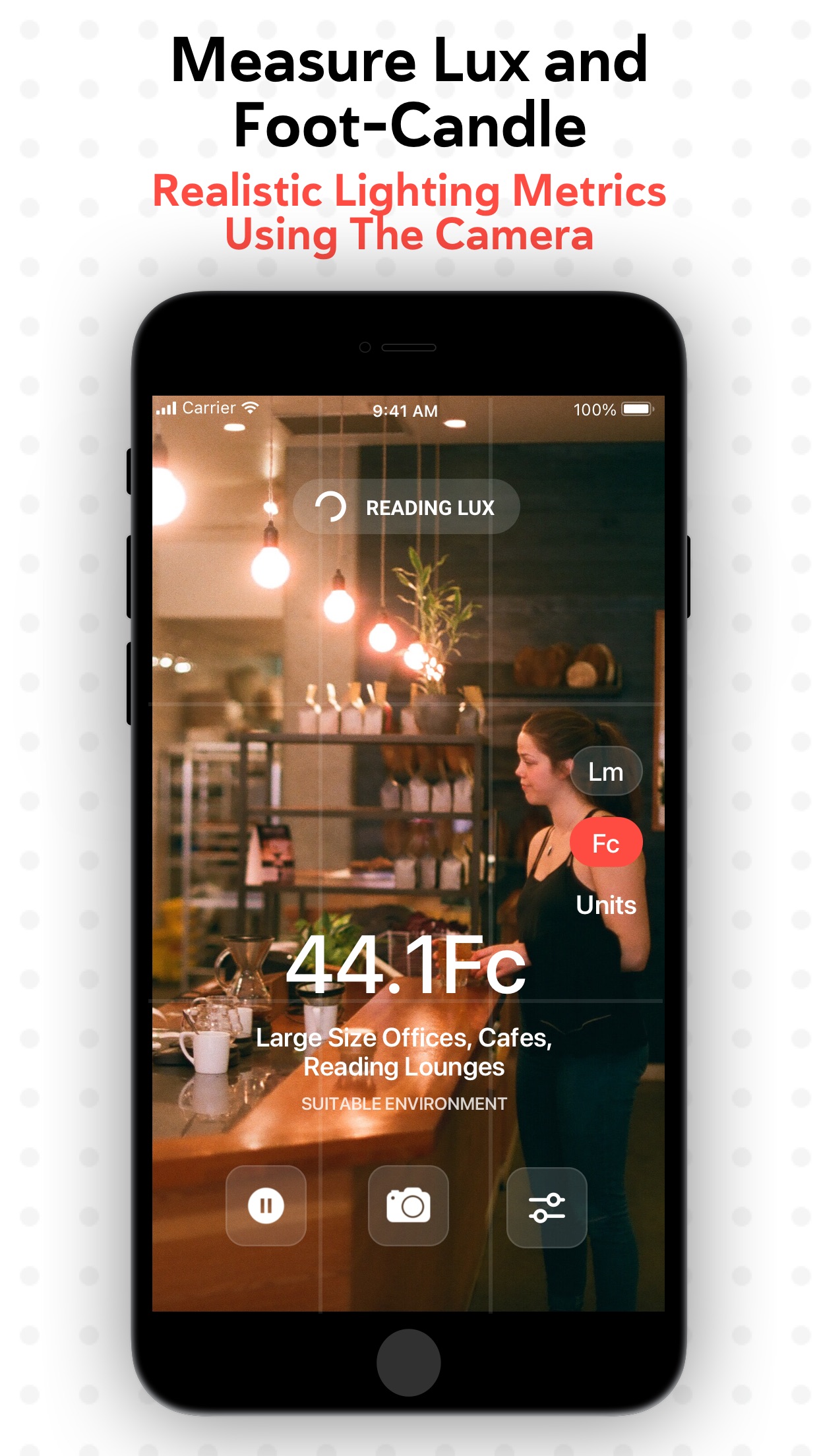 Screenshot do app Pocket Lux Meter