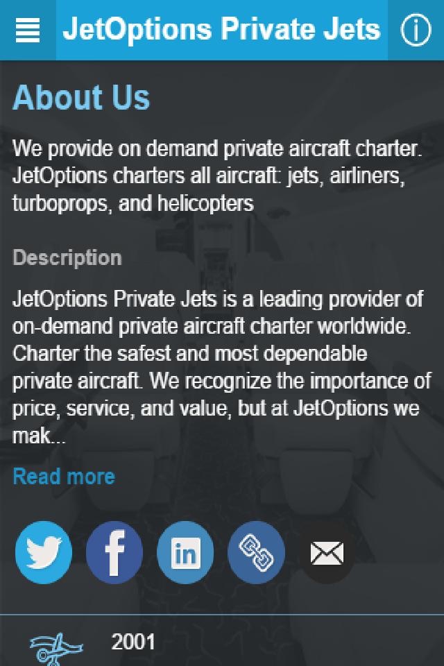 JetOptions Private Jets screenshot 2