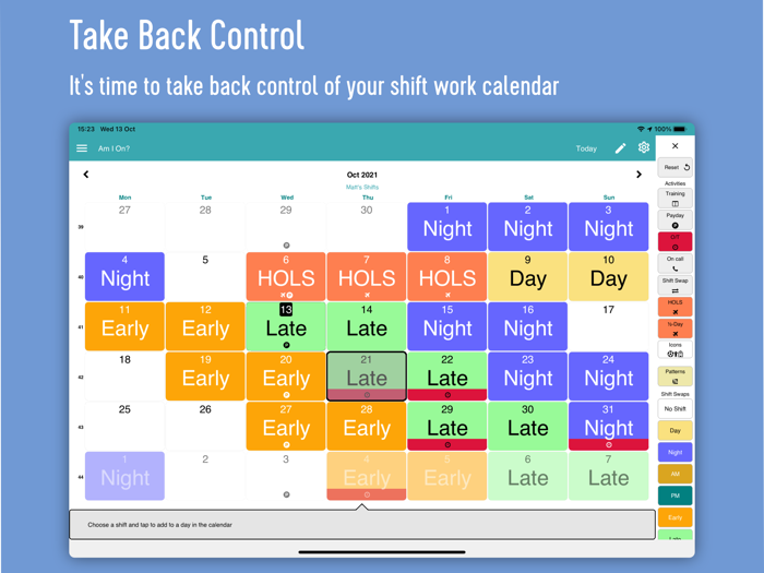 My Shift Planner - Calendar