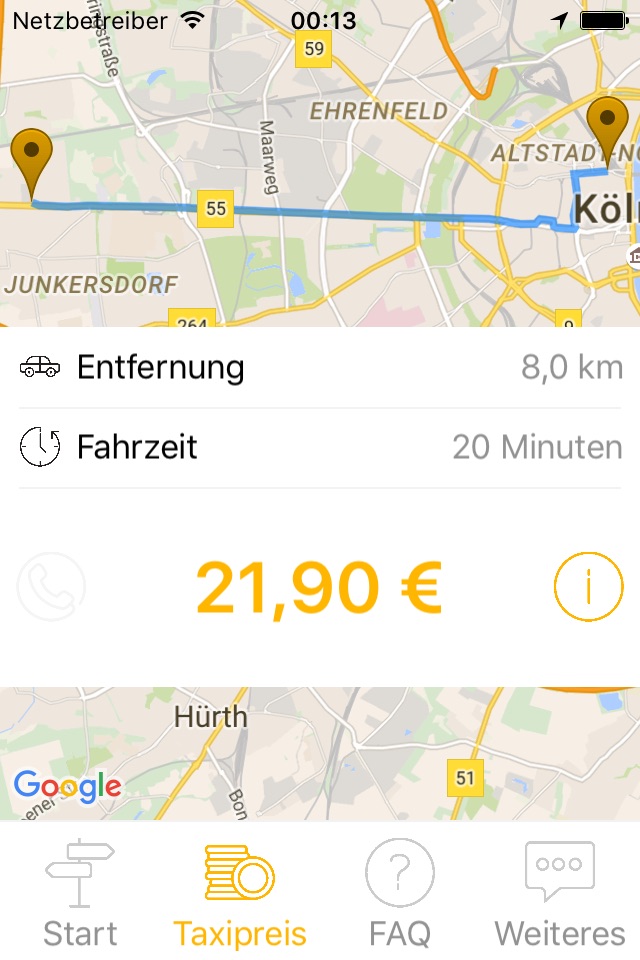 Taxi-Calculator screenshot 2