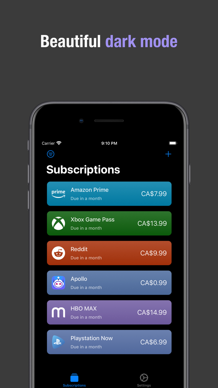 Subscriptions - Track Expenses