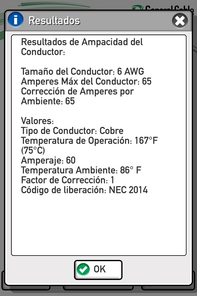 Prysmian Group Conductor Amps screenshot 4