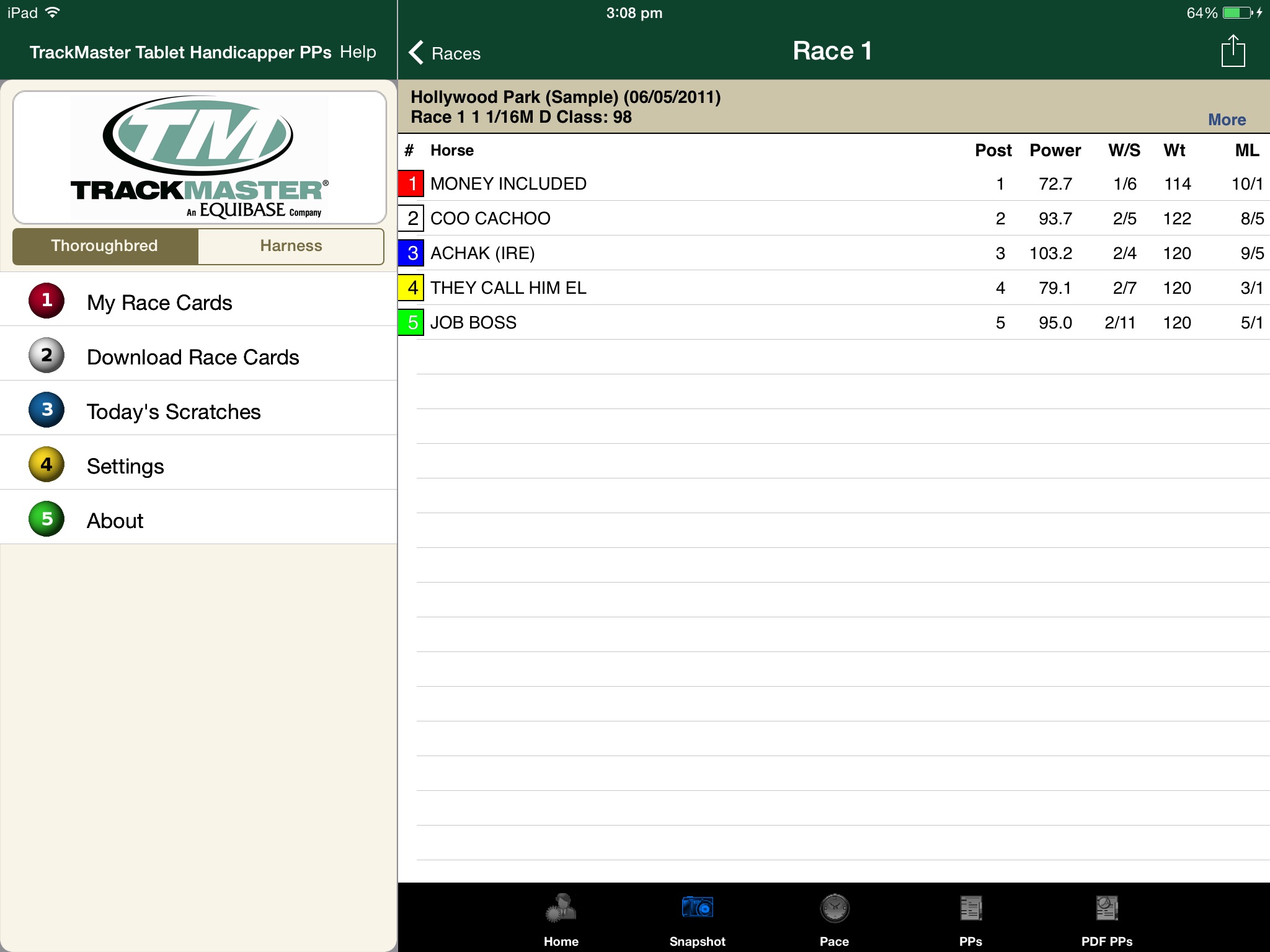TrackMaster Tablet Handicapper screenshot 3