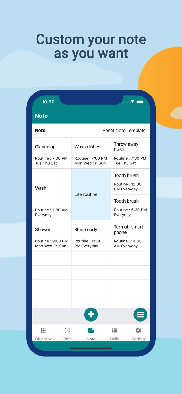 Goal notes - Goal time routine