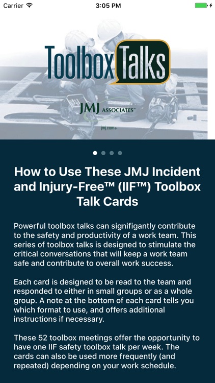 JMJ Toolbox Talks