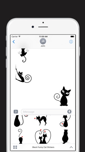 Black Funny Cat Stickers(圖3)-速報App