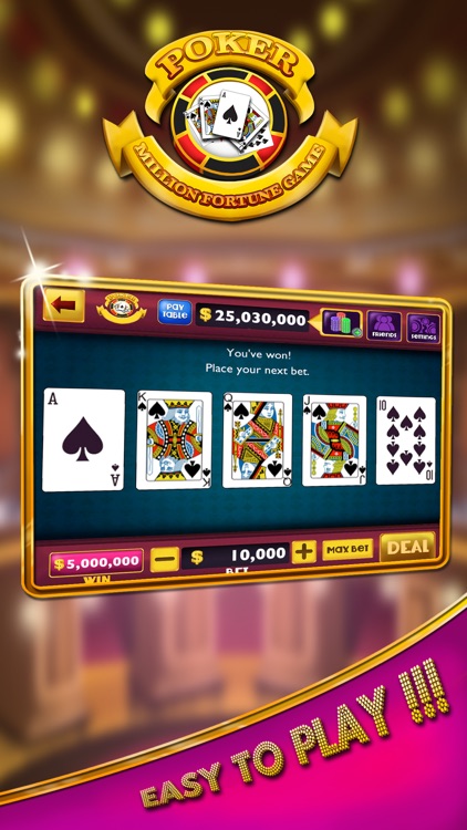 Video Poker Million Fortune Game