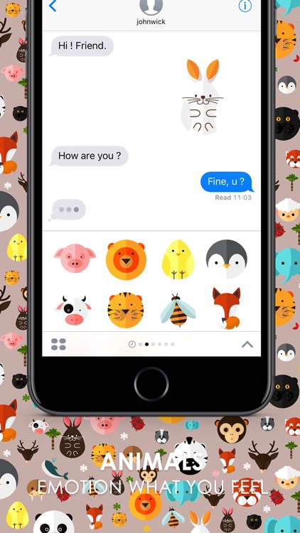 Animals Flat Stickers for iMessage