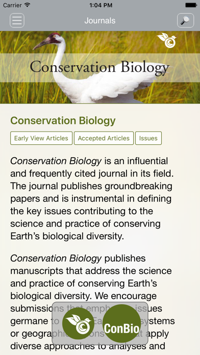 How to cancel & delete Conservation Biology from iphone & ipad 1