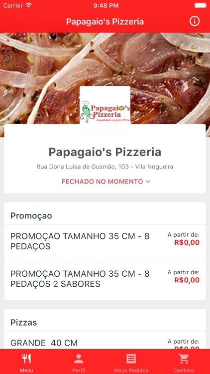 Papagaio's Pizzeria Delivery