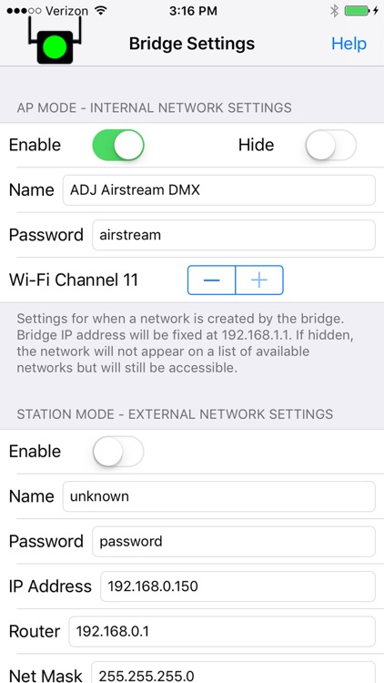 Airstream Bridge Config