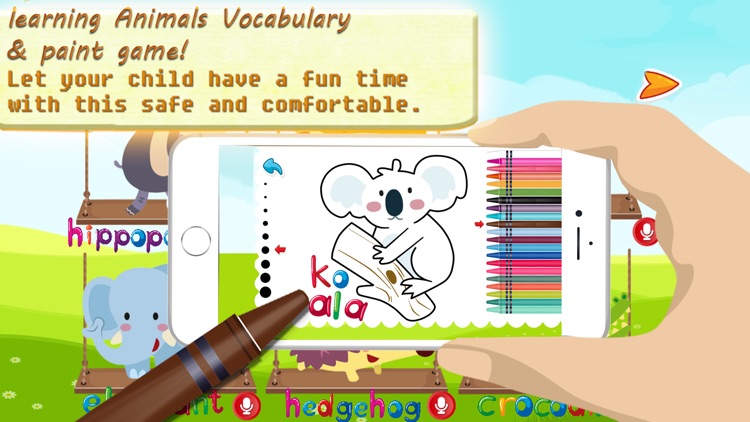 Animal Vocab & Paint Game - Sketchbook for kids