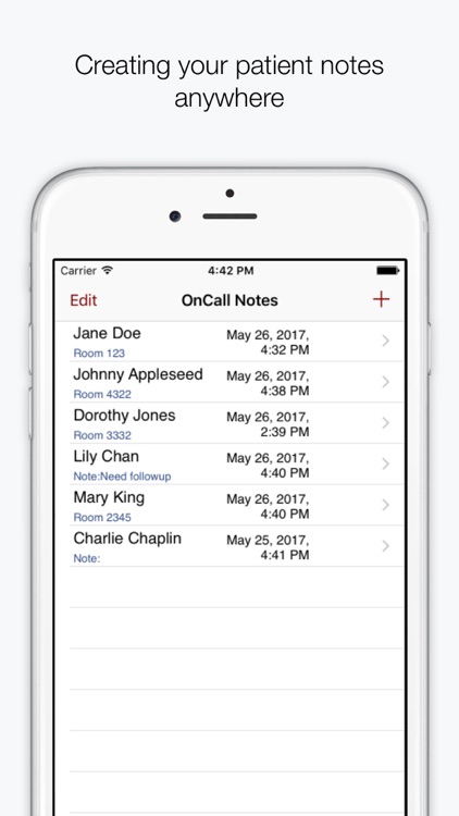 On Call Notes (Doctor's Patient Tracker)