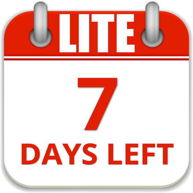 Days left. 2 Days left. One Day left.