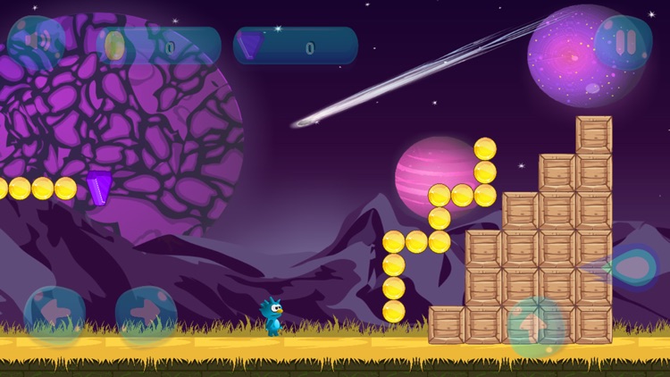 Blue Monster Run Avoid Enemies and Obstacles