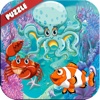 Sea animas puzzle vocabulary and alphabet ABC