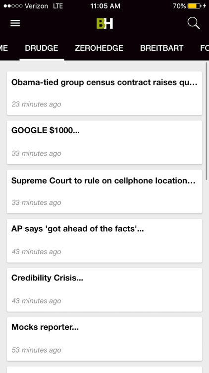 Breitbart + ZeroHedge + Drudge Report + Fox News screenshot-4