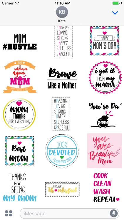Love you mom - Mother's day badges and stamps