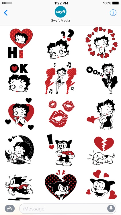 Betty Boop: Noir Stickers and Emoji