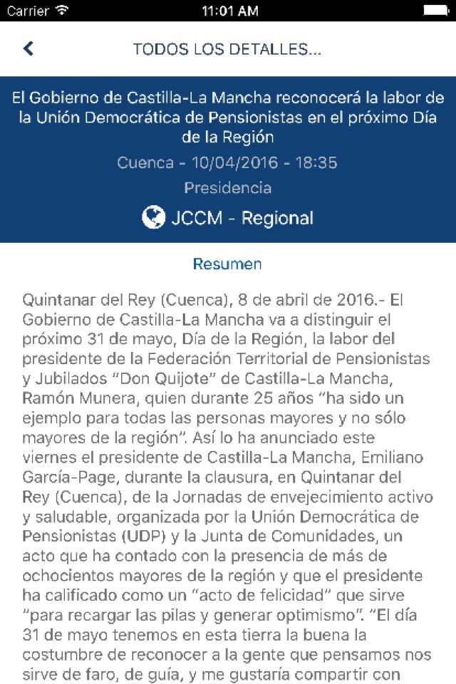 Resúmenes de Prensa JCCM screenshot 2