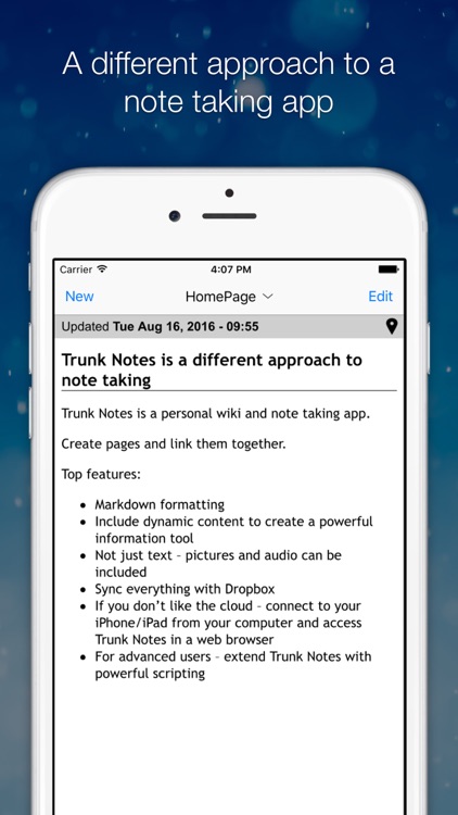 Trunk Notes Personal Wiki