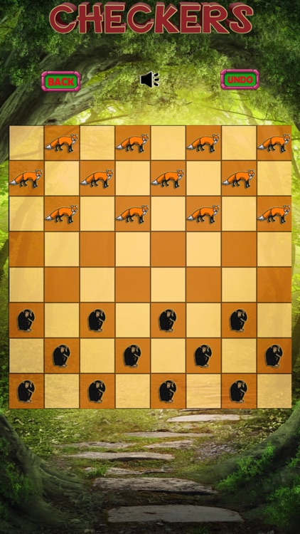 Checkers Board Puzzle Wild Animals Game