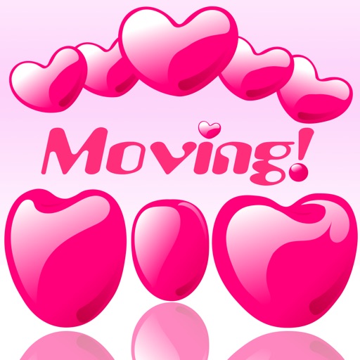 Many Moving Heart Shapes icon