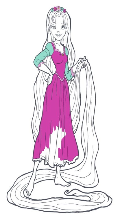 Paint Princess Rapunzel – Drawings to color PRO screenshot-4