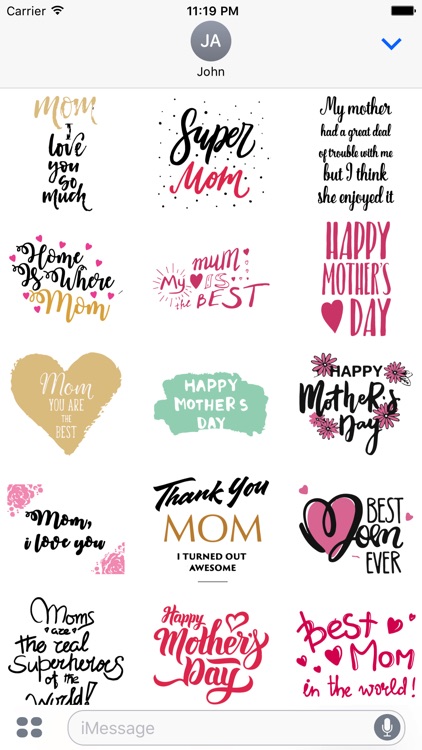 Super Mom Mothers Day Sticker Pack