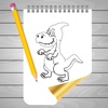 Coloring Book and Drawing Dinosaur on Sketch Line
