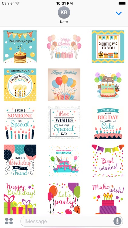Animated Happy Birthday Card Stickers
