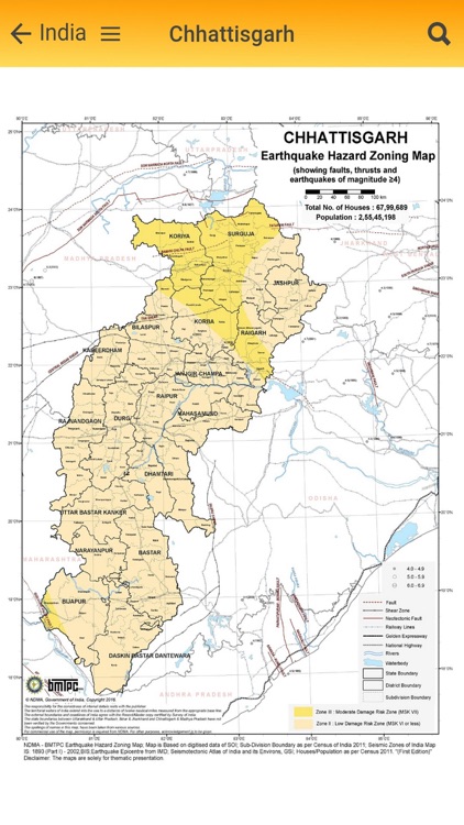 NDMA-BMTPC Earthquake Hazard Map of India