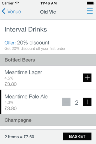 The Old Vic Drinks App screenshot 4