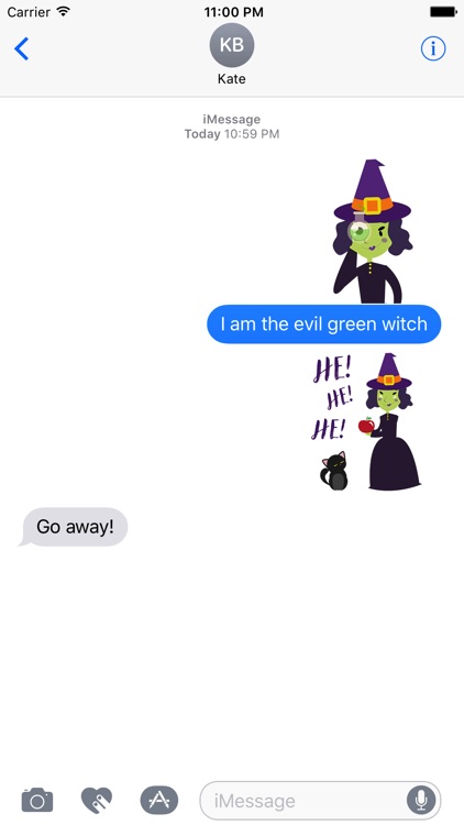 Animated Evil Green Witch Stickers Pack