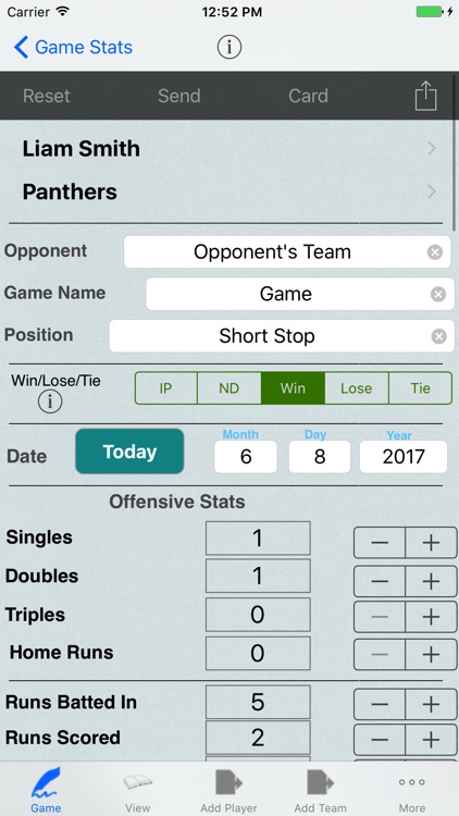 Baseball Player Stats Tracker for Game Statistics