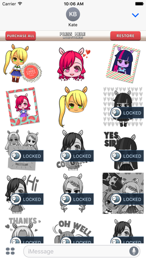 Pony Girls Emoticons Stickers for iMessage(圖3)-速報App