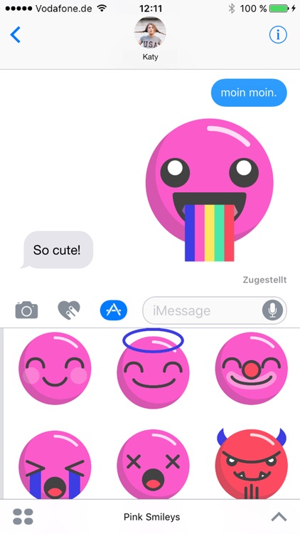 Pink Smileys - Pinky Emoji Pack with cute Stickers