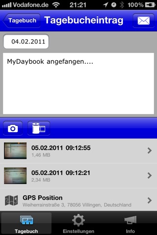 MyDaybook screenshot 2