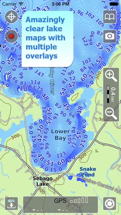 Aqua Map Maine ME Lakes HD - GPS Nautical Charts