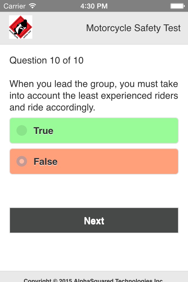Motorcycle Safety Test screenshot 4