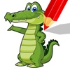 Crocodile Cartoon Coloring Book Education