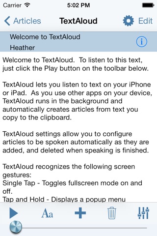 TextAloud screenshot 2