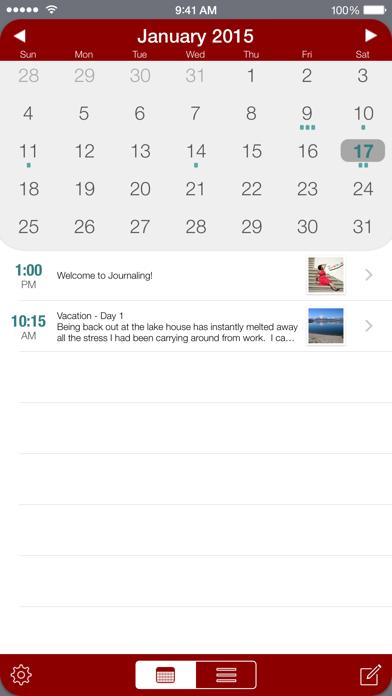 Journaling - journal / diary synced with Dropbox or Google Drive Screenshot 3