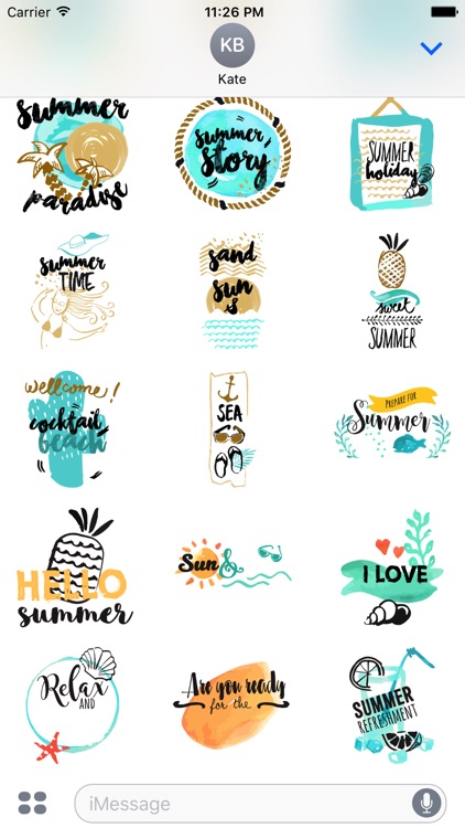 Animated Summer Quote Stickers