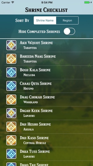 Shrine Checklist