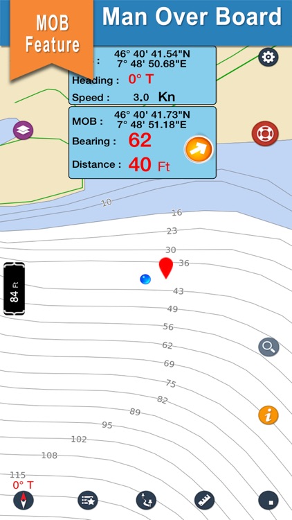 Lake St. Clair offline nautical chart for boaters