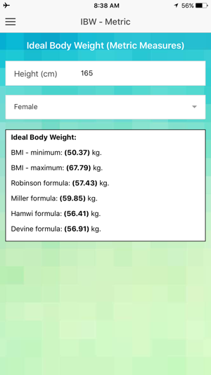 Body Calculator - BMI, BSA, Ideal Body Weight(圖5)-速報App