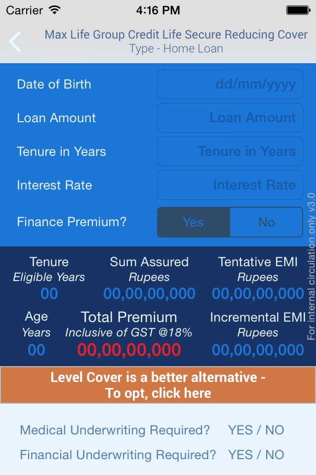 MaxLife Premium Calculator screenshot 3